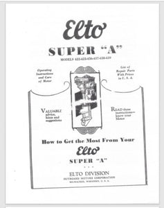 1931 Evinrude Elto 11 HP Super "A" 422 423 456 457 458 459 Parts Catalog