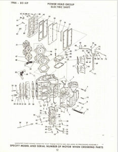 1966 Johnson 80 HP Models V4A-18C V4AL-18C Parts Catalog
