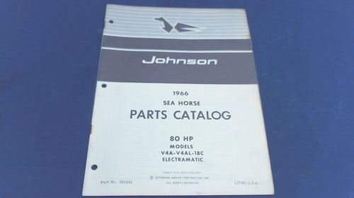 1966 Johnson V4A-18C V4AL-18C Sea Horse 80HP Parts Catalog/List - Used