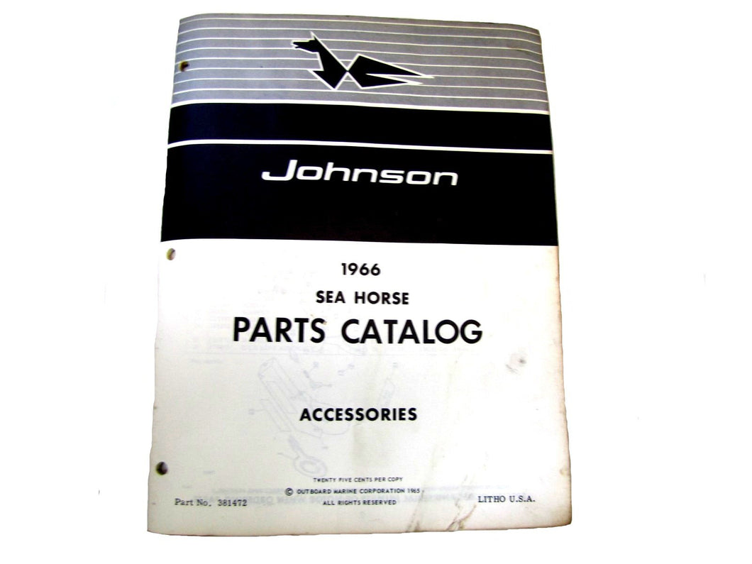 1966 Johnson Sea Horse Accessories Parts Catalog/List - Used