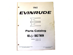 1962 Evinrude 35028L 35028M 35029L 35029M Big Twin 40HP Parts Catalog - Used