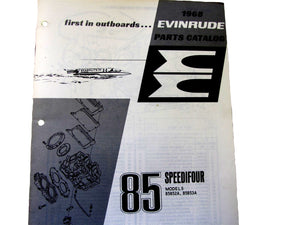 1968 Evinrude 85852A 85853A Speedifour 85HP Parts Catalog - Used