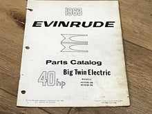 1963 Evinrude 40HP Big Twin Electric 40352D 40353D Parts Catalog/List - Used