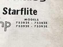 1963 Evinrude 75HP Starflite 75382E 75383E 75392E 75393E Parts Catalog - Used