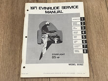 1971 Evinrude Starflite 85hp Service Manual 85193 - Used
