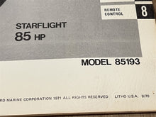 1971 Evinrude Starflite 85hp Service Manual 85193 - Used
