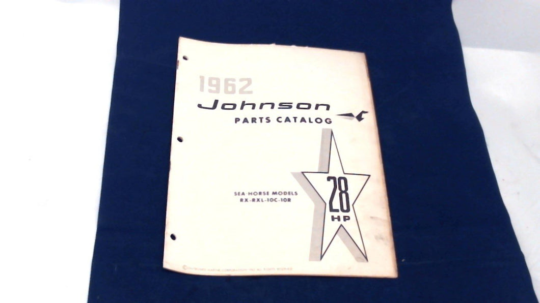 USED 1962 JOHNSON RX-RXL-10C-10R 28HP PARTS CATALOG