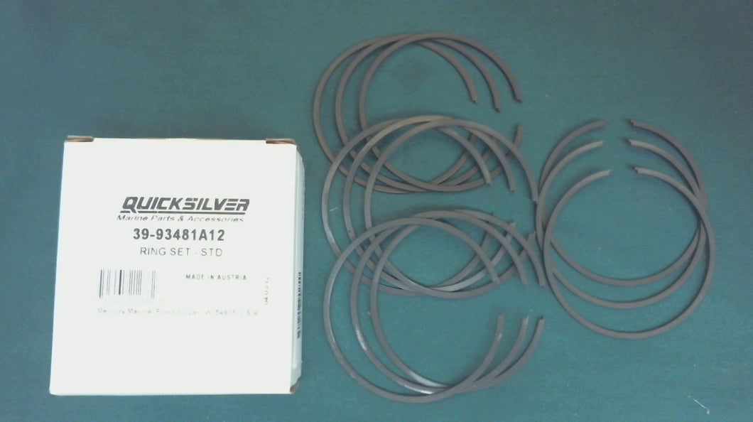 Mercury Mariner 39-93481A12 Set of 12 Standard Piston Rings V135-V200