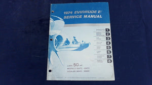 1974 Evinrude 50HP Service Manual Lark 50472 50473 Sizzler 50442 50443 - Used