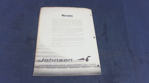 1961 Johnson 18HP FD-15 FDL-15 FD-15F FDL-15F Parts Catalog - Used