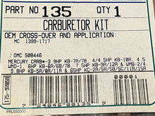 (NS400-D403) - Morse Controls 135 Gasket/Carburetor Kit Replaces Mercury 1399-1717 OMC 508446