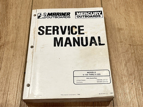 1988 Mercury/Mariner 90-97658-3 Service Manual Models V-135 Thru V-225 - Used