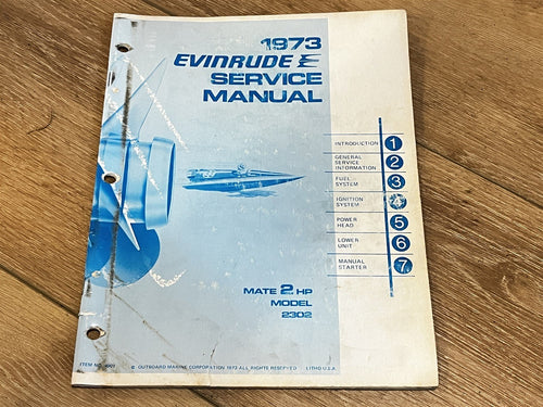 1973 Evinrude Mate Service Manual 2hp Model 2302 - Used