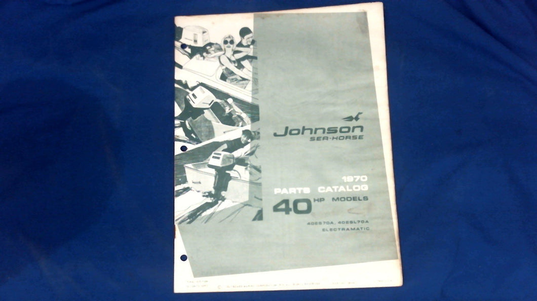 1970 Johnson 40HP 40ES70A 40ESL70A Electramataic Parts Catalog 384401