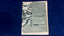 1970 Johnson 115HP 115ESL70D Hydro-Electric Parts Catalog 384404