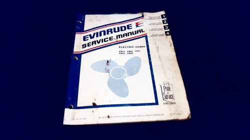 1980 Evinrude Service Manual - Electric Models EB52 EB82 E4H EB54 EB84 - Used