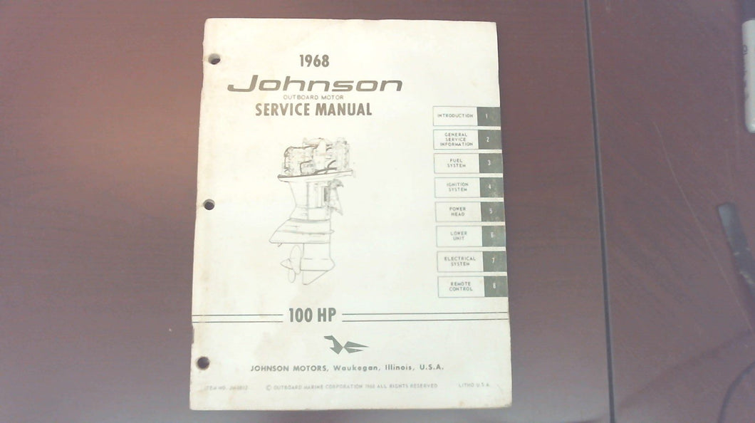 1968 Johnson 100hp Service Manual JM 6812