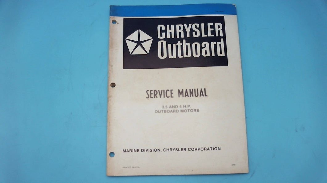 1980 Chrysler Service Manual 3.5 & 4 HP Outboards - Used