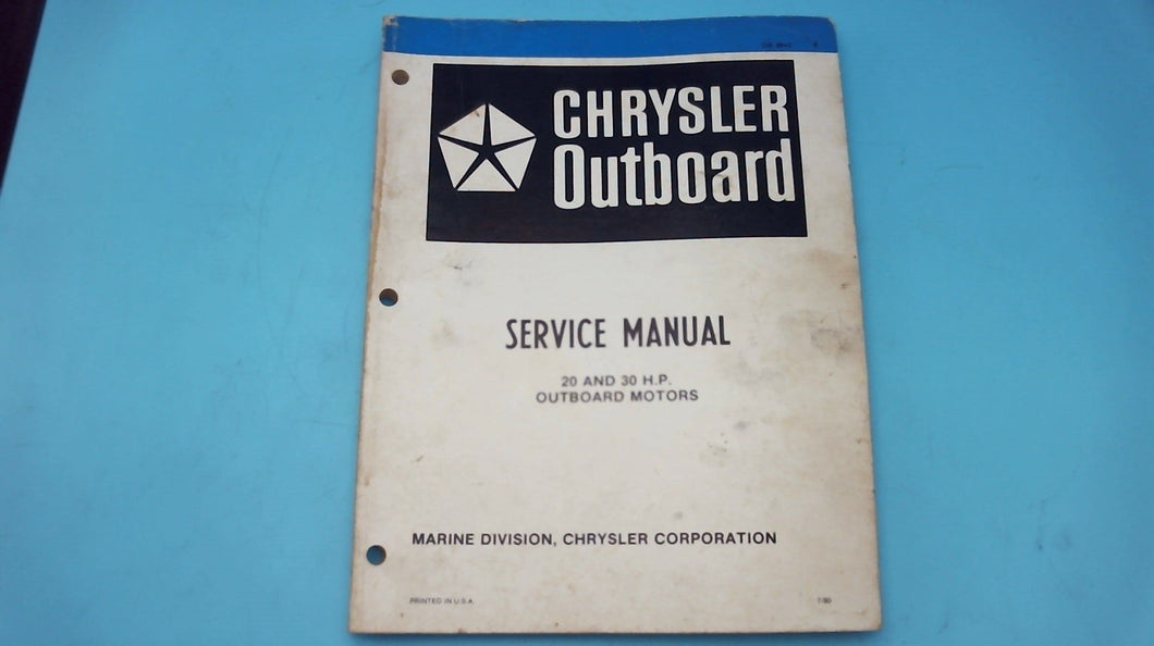 1980 Chrysler Service Manual 3.5 & 4 HP Outboards - Used