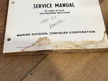 1980 Chrysler Service Manual 35 & 45 HP Outboard - Used