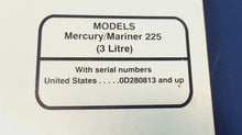 1993 Mercury Mariner Service Manual Merc/Mariner 225 (3 Litre) - Used