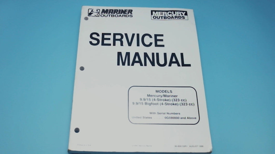 1998 Mercury Mariner Outboards 9.9/15 hp Service Manual - Used