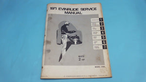 1971 Evinrude 4744 Service Manual Mate 2 HP Models 2102 - Used