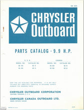 1971 Chrysler 9.9 HP 92HD 93HD 92BD 93BD Parts Catalog - Used