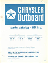 1971 Chrysler 85 HP 856HD 857HD 856BD 857BD Parts Catalog - Used