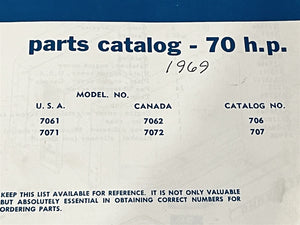 1968 Chrysler 70 HP 7061 7062 7071 7072 Parts Catalog