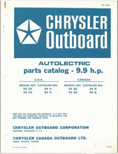 1972 Chrysler 9.9 HP 94HE 95HE 94BE 95BE Parts Catalog