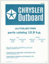 1972 Chrysler 12.9 HP 124HD 125HD 124BD 125BD Parts Catalog