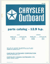 1972 Chrysler 12.9 HP 122HD 123HD 122BD 123BD Parts Catalog