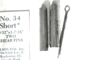 Olson # 34 Short Shear Pins 9/32 x 1 7/16" - Pkg of 2 Shear Pins & 1 Cotter Pin