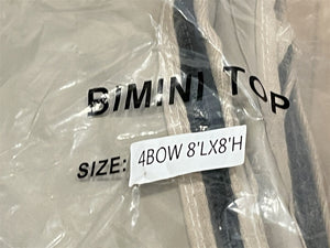 Bimini Top Boot For 4 Bow 8' x 8' Tops - Tan/Beige