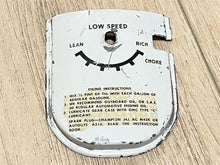 Johnson Evinrude OMC 309348 Carburetor Face Plate/Control Panel - Used