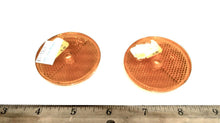 Pair of Sate-Lite 25 Round Amber Reflectors - Sealed Back - 2 3/8" - Used