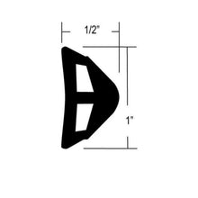 Eagle Aluminum V-744 Black Vinyl Rub Rail Insert 1" x 1/2" - 10 FT