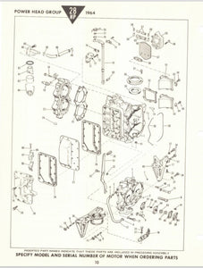 1964 Johnson 28 HP Models RX-12M RXL-12M Parts Catalog - Used