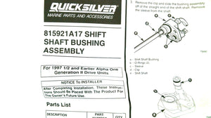 Mercury Mercruiser 23-815921A21 Shift Rod Bushing Assembly