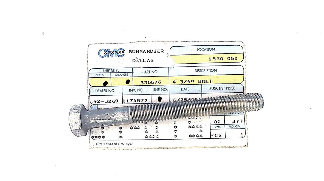 Johnson Evinrude OMC 336676 Bolt 4 3/4