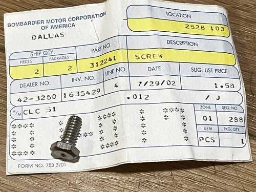 Johnson Evinrude OMC 312241 Screw