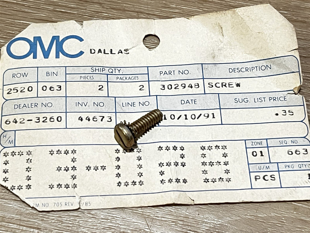 Johnson Evinrude OMC 302948 Screw