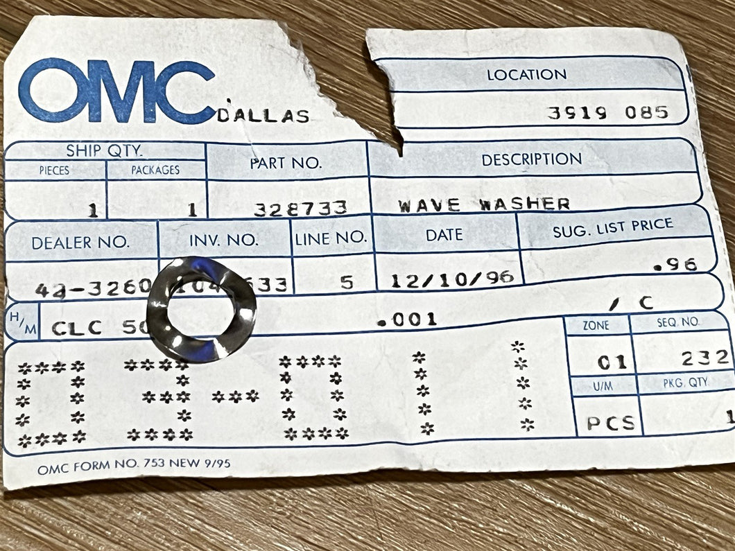 Johnson Evinrude OMC 328733 Spring Washer
