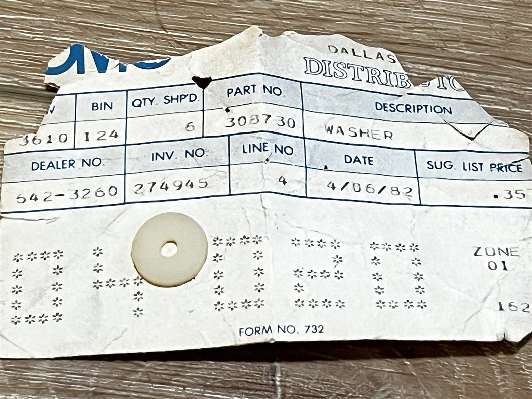 Johnson Evinrude OMC 308730 Washer