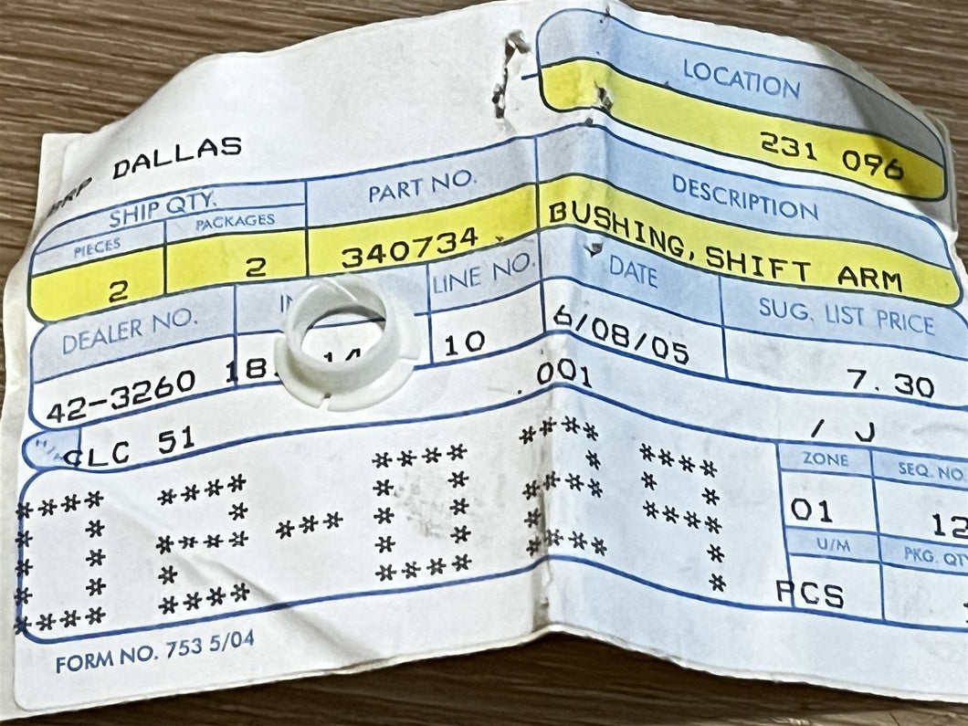 Johnson Evinrude OMC 340734 Shift Shaft Assembly Bushing