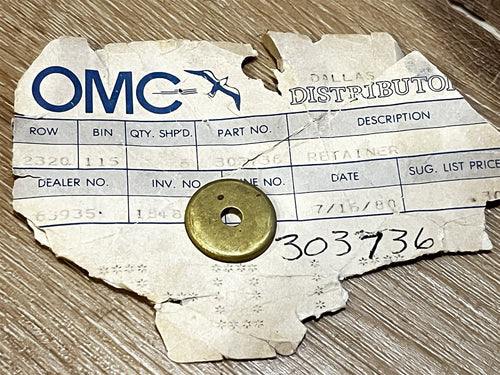 Johnson Evinrude OMC 303736 Retainer
