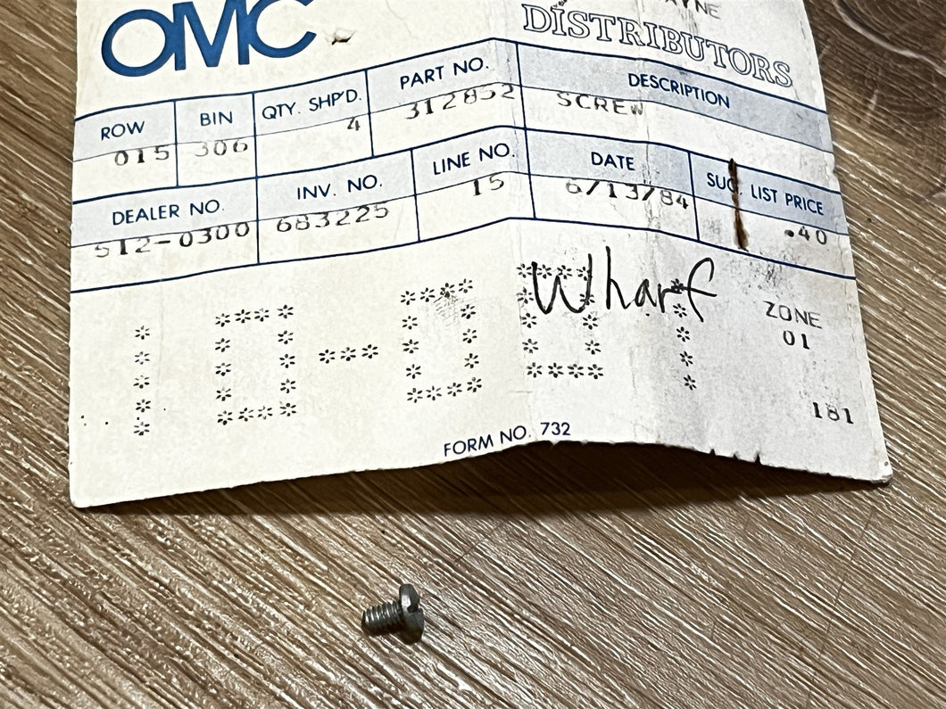 Johnson Evinrude OMC 312852 Screw