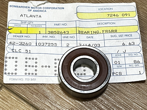 Johnson Evinrude OMC 3852643 FR & RR Bearing