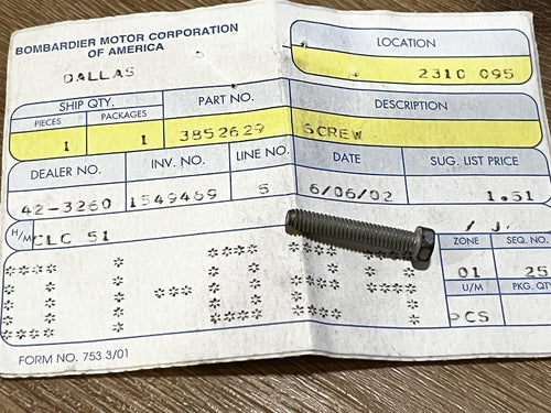 Johnson Evinrude OMC 3852629 Screw
